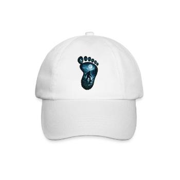 Bigfoot Forest Footprint Full Moon Night - Baseball Cap - white/white - Front