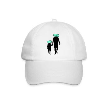 Familie Silhouette Liebe Kinder Eltern Mama Papa - Baseballkappe - Weiß/Weiß - Vorne