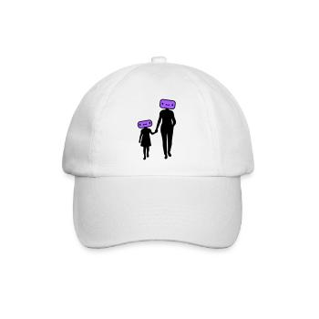 Familie Silhouette Liebe Kinder Eltern Mama Papa - Baseballkappe - Weiß/Weiß - Vorne