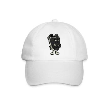 Grumpy Football Boot Funny Soccer Art - Baseball Cap - white/white - Front