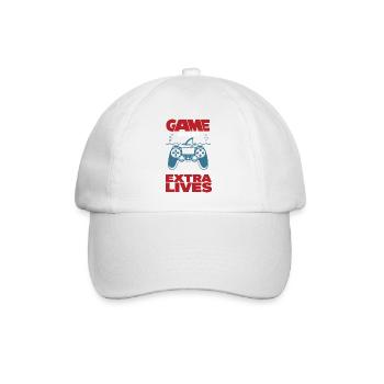 Game Over Extra Lives Gamer Spruch - Baseball Cap - white/white - Front
