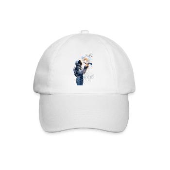 Astronaut and Flower Growing Beyond - Baseball Cap - white/white - Front