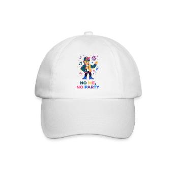 Keine Party ohne mich – lustiges Party-T-Shirt - Baseballkappe - Weiß/Weiß - Vorne