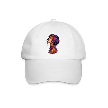 Butterfly Blossoms Wreath - Baseball Cap - white/white - Front
