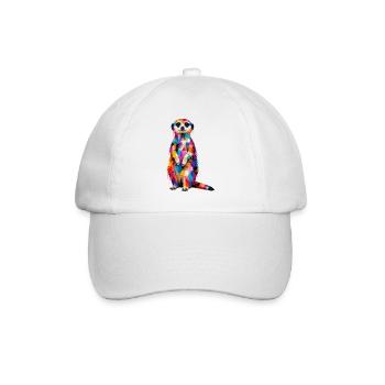 Colorful meerkat with splashes of color - Baseball Cap - white/white - Front