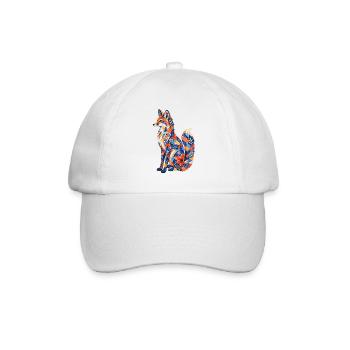 Patchwork Fox Floral Pattern - Baseball Cap - white/white - Front