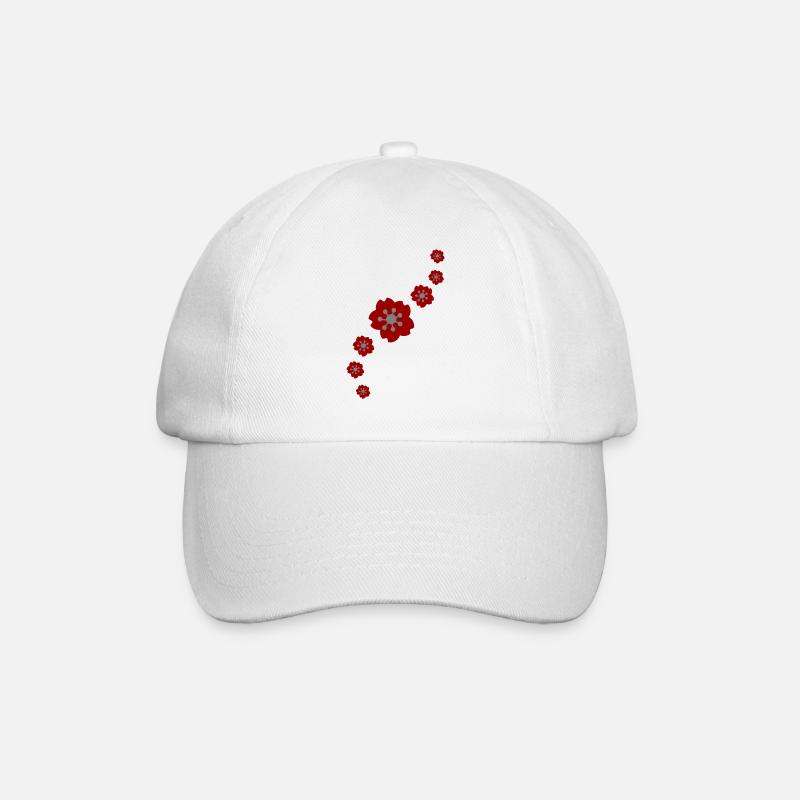 Japanische Kirschblüten - Sakura Line 2 - Baseballkappe - Weiß/Weiß