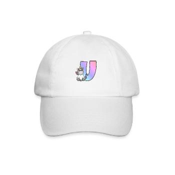 Einhorn Buchstabe U - Baseballkappe - Weiß/Weiß - Vorne