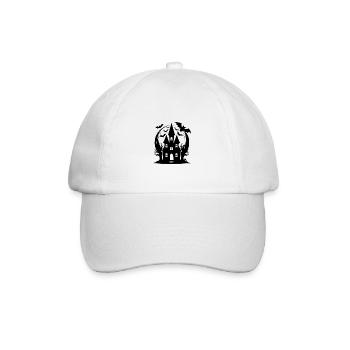 Eerie Magic Bat Haunted House Halloween - Baseball Cap - white/white - Front