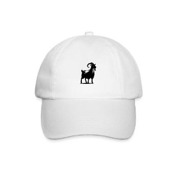 Portrait de chèvre avec des cornes - Casquette classique - blanc/blanc - Devant