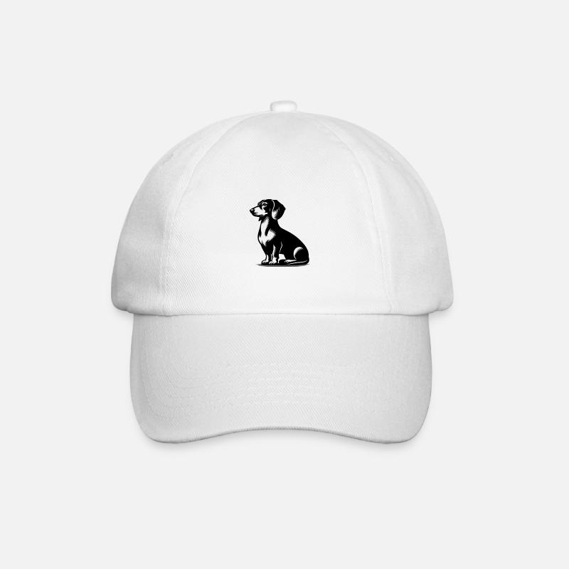 Niedlicher Dackel stilvoller kleiner Jagdhund - Baseballkappe - Weiß/Weiß