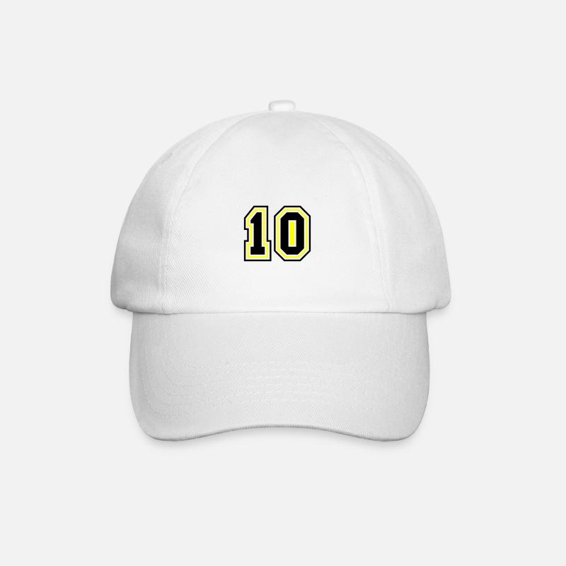 10 number symbol - Baseball Cap - white/white