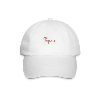 PAPOU. PAPA. FÊTE DES PÈRES. BONNE FÊTE PAPA - Casquette classique - blanc/blanc - Devant