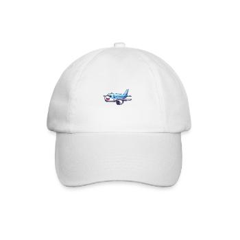 Niedliches Flugzeug - Baseballkappe - Weiß/Weiß - Vorne