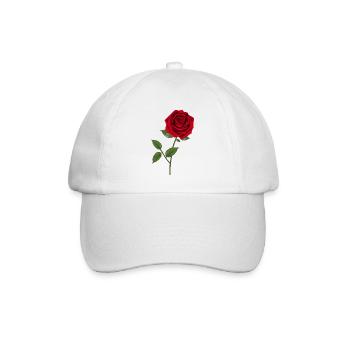 Rose Flower graphic - Baseball Cap - white/white - Front