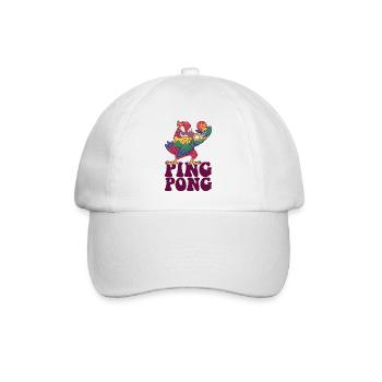 Ping Pong Parrot Outfit Table Tennis Bird - Baseball Cap - white/white - Front