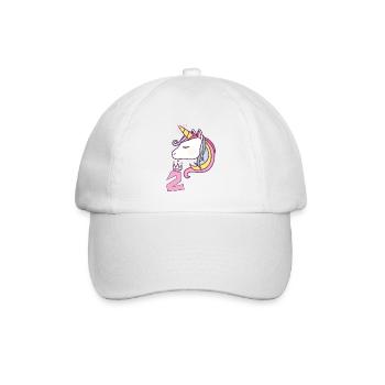 Anniversaire Fille Princesse Licorne 2 ans Cadeau - Casquette classique - blanc/blanc - Devant