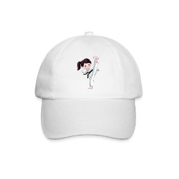 Karate Girl with black belt Martial Arts - Baseball Cap - white/white - Front