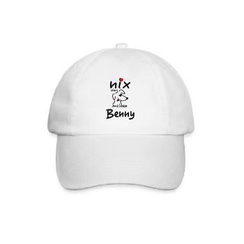 Nicht's ohne Hund Benny - Baseballkappe - Weiß/Weiß - Vorne