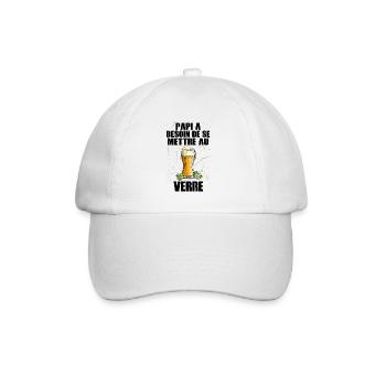 Papi a besoin de se mettre aux verres Apéritif - Casquette classique - blanc/blanc - Devant