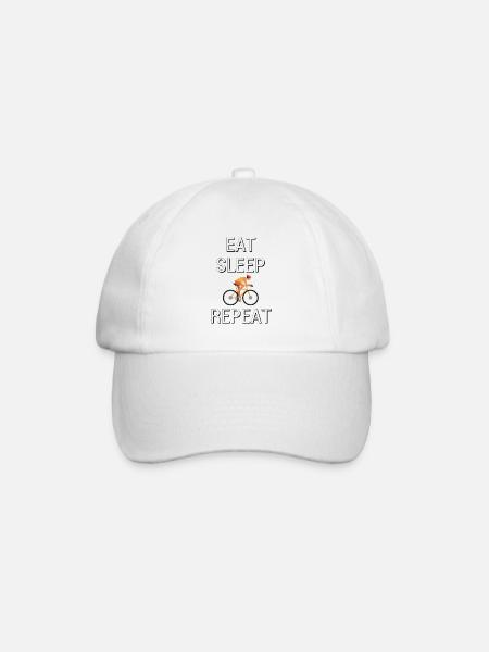 Eat, Sleep, Bike, Repeat - Baseballkappe - Weiß/Weiß