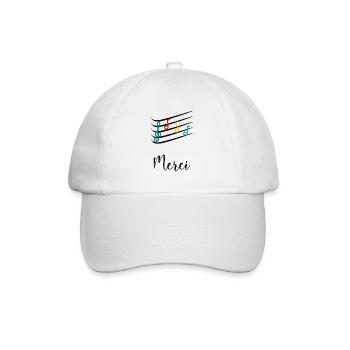MERCI. MAÎTRESSE. MAÎTRE. MERCI MAÎTRESSE. MUSIQUE - Casquette classique - blanc/blanc - Devant