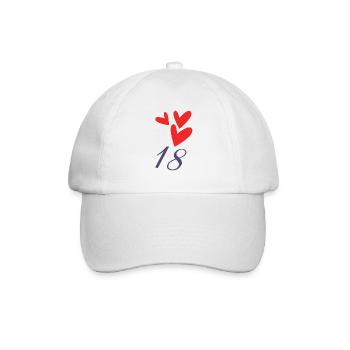 18. 18 YEARS OLD. 18th ANNIVERSARY. BIRTHDAY 18 YEARS. - Baseball Cap - white/white - Front