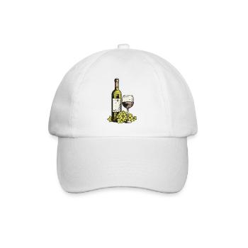 Wine Glass WineGrapes Wine - Baseball Cap - white/white - Front