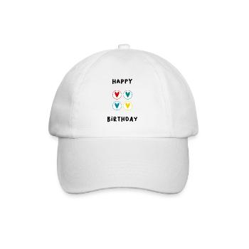 ANNIVERSAIRE. HAPPY BIRTHDAY. JOYEUX ANNIVERSAIRE. - Casquette classique - blanc/blanc - Devant