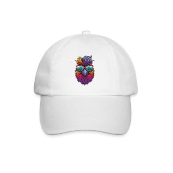Rooster Head Portrait Cool - Baseball Cap - white/white - Front
