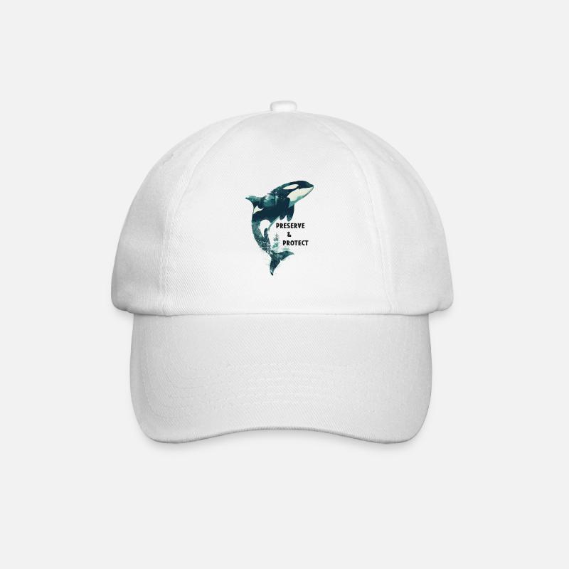 Préserver et protéger Orque Épaulard Épaulard Épaulard - Casquette classique - blanc/blanc