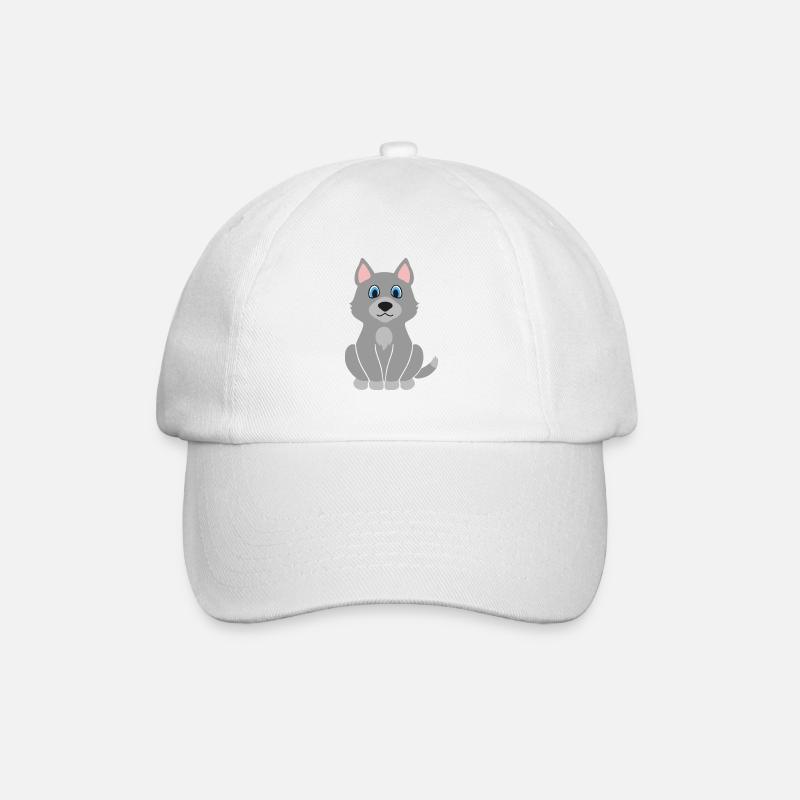 Wolf - Baseballkappe - Weiß/Weiß