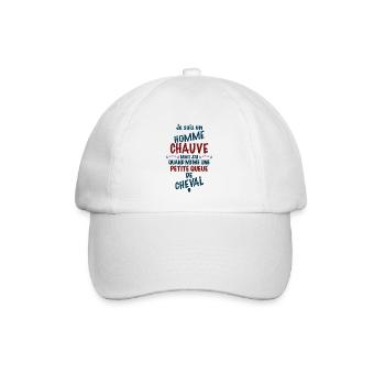 Le Chauve heureux de sa petite queue de cheval - Casquette classique - blanc/blanc - Devant