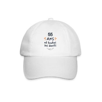 55 years of humor gift 55 years anniversary - Baseball Cap - white/white - Front