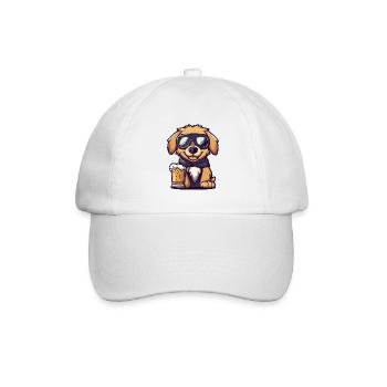 Golden Retriever Hund Apres Ski Bier Lustig - Baseballkappe - Weiß/Weiß - Vorne