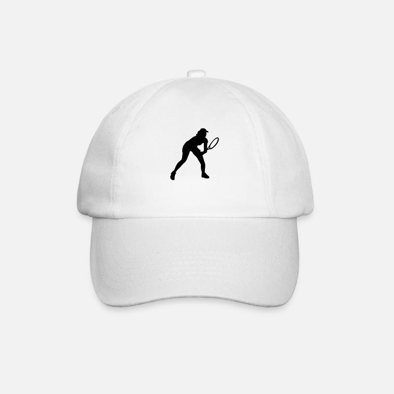 tennis_female_1c - Baseball Cap - white/white