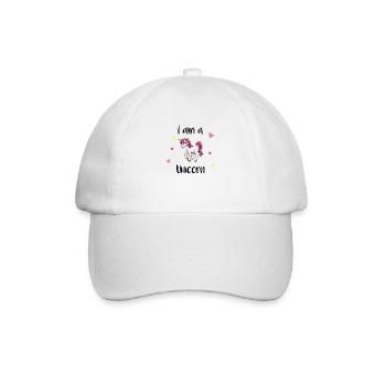 I am a caticorn Einhorn Katze süß Geschenk - Baseballkappe - Weiß/Weiß - Vorne