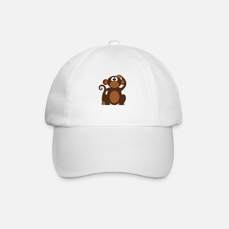 monkey - Baseball Cap - white/white