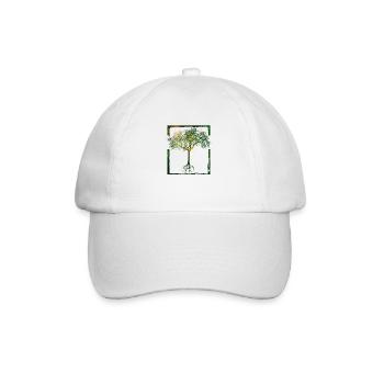 Mutter Natur - Rahmen 04 - Baseballkappe - Weiß/Weiß - Vorne