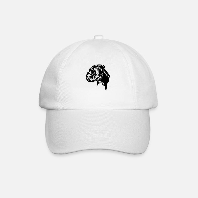 chien boxer - Casquette classique - blanc/blanc