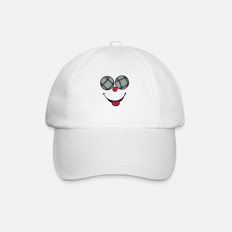 petanque boule smiley sourire langue2 - Casquette classique - blanc/blanc