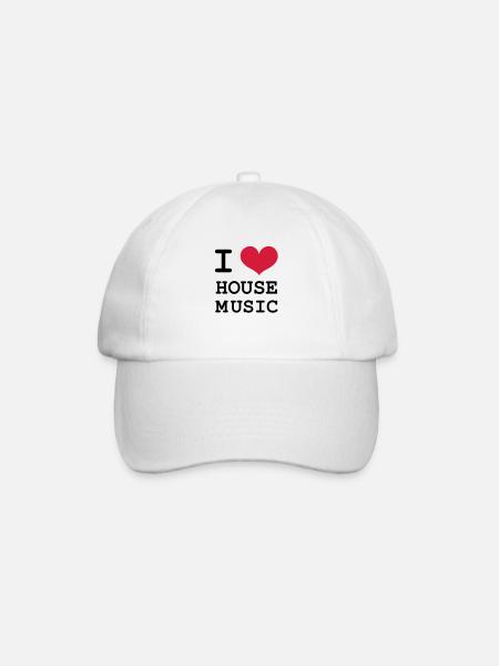 I Love House Music! - Baseball Cap - white/white