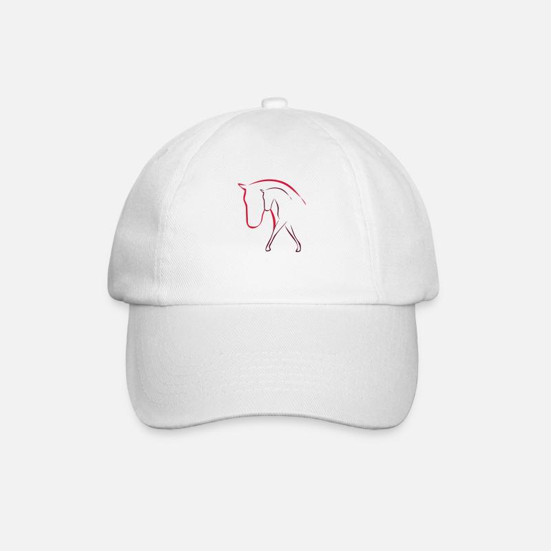 Pferd - Baseballkappe - Weiß/Weiß