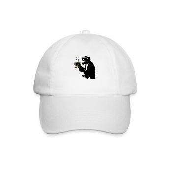 cool monkey karl - Baseball Cap - white/white - Front