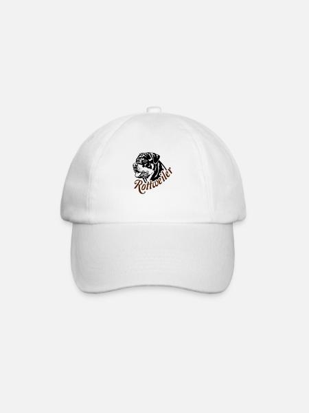 569 Rottweiler Rüde - Baseballkappe - Weiß/Weiß