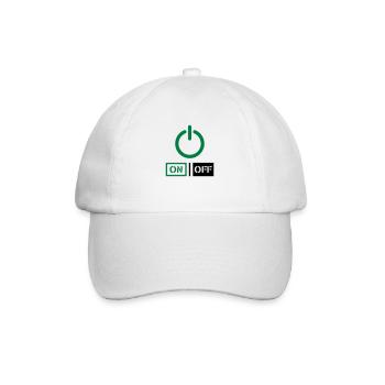 On Off Power Schalter Design - Baseball Cap - white/white - Front