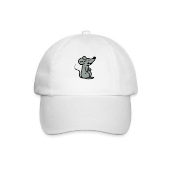 Kleine süße niedliche Maus - Baseballkappe - Weiß/Weiß - Vorne