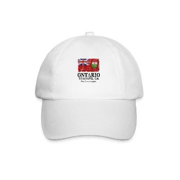 Ontario Flag - Canada - Vintage Look - Baseball Cap - white/white - Front