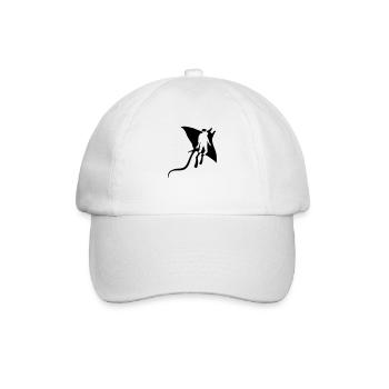 Diver 2 friends diving together stingray s - Baseball Cap - white/white - Front