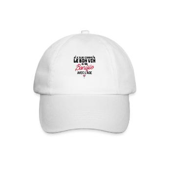 je suis comme le bon vin je me bonifie avec l'âge - Casquette classique - blanc/blanc - Devant